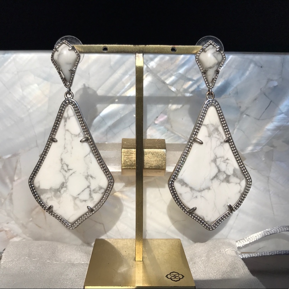 KS Silver Howlite Alexis Earrings